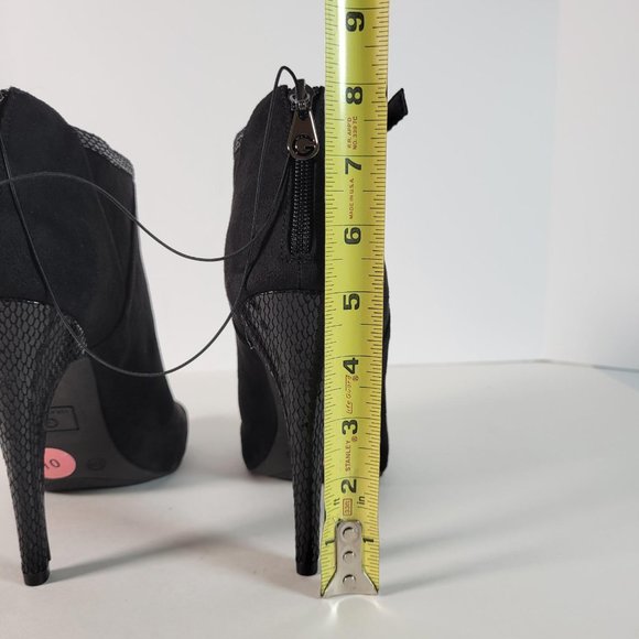 GBG Los Angeles GGCOLSEN Black Textured Snake Peeptoe Heels Women Sz 10 NWT - Picture 6 of 12
